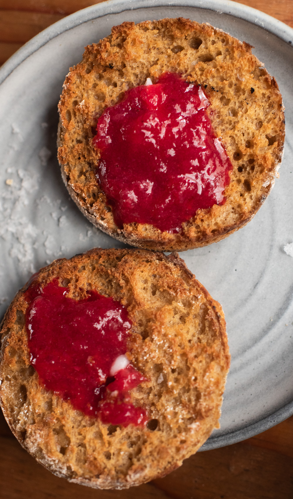 AIP English muffin breakfast with jam