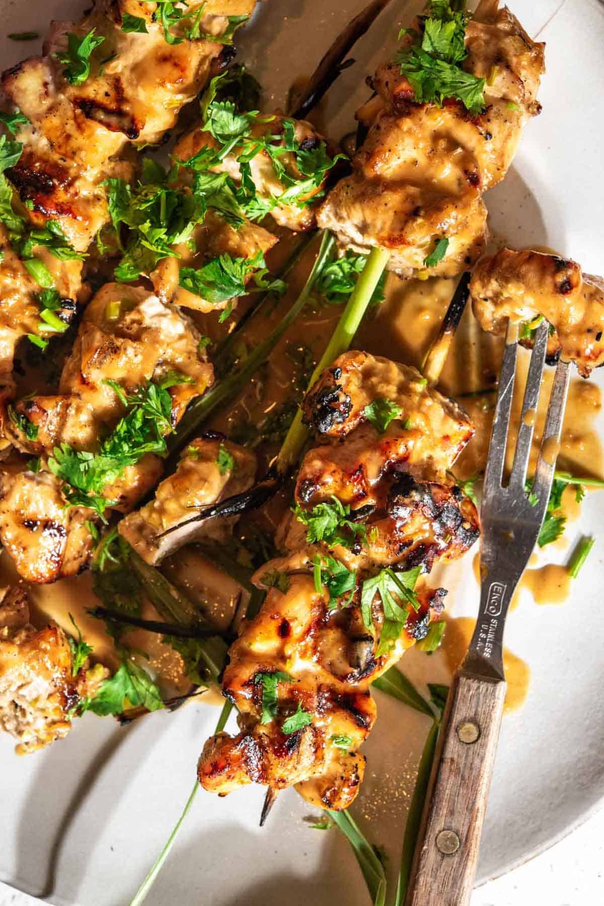 tigernut butter grilled chicken skewers