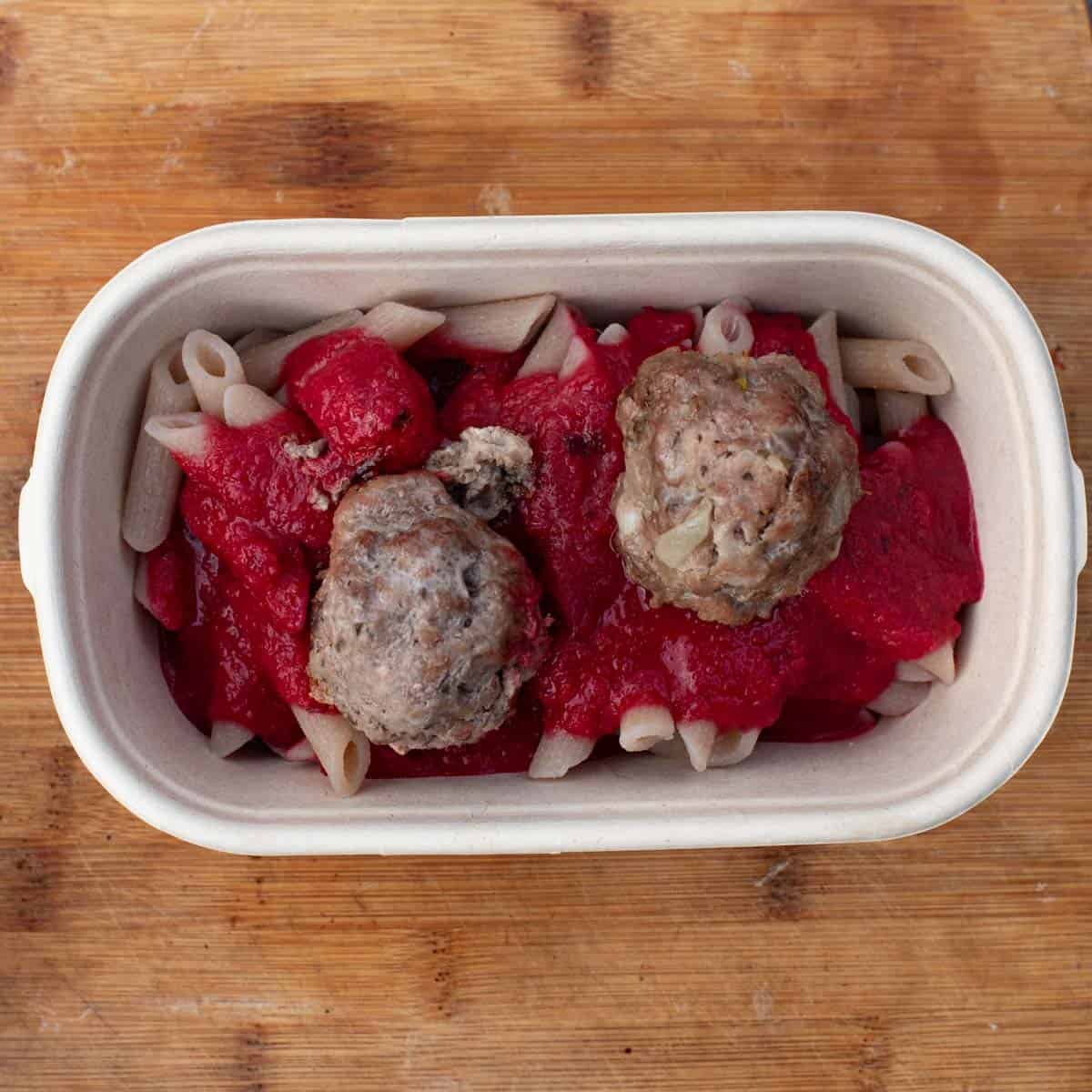 meatballs and nomato sauce freezer meal