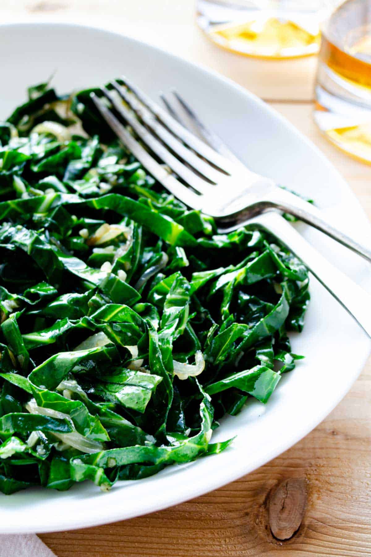 side dish of sautéed kale