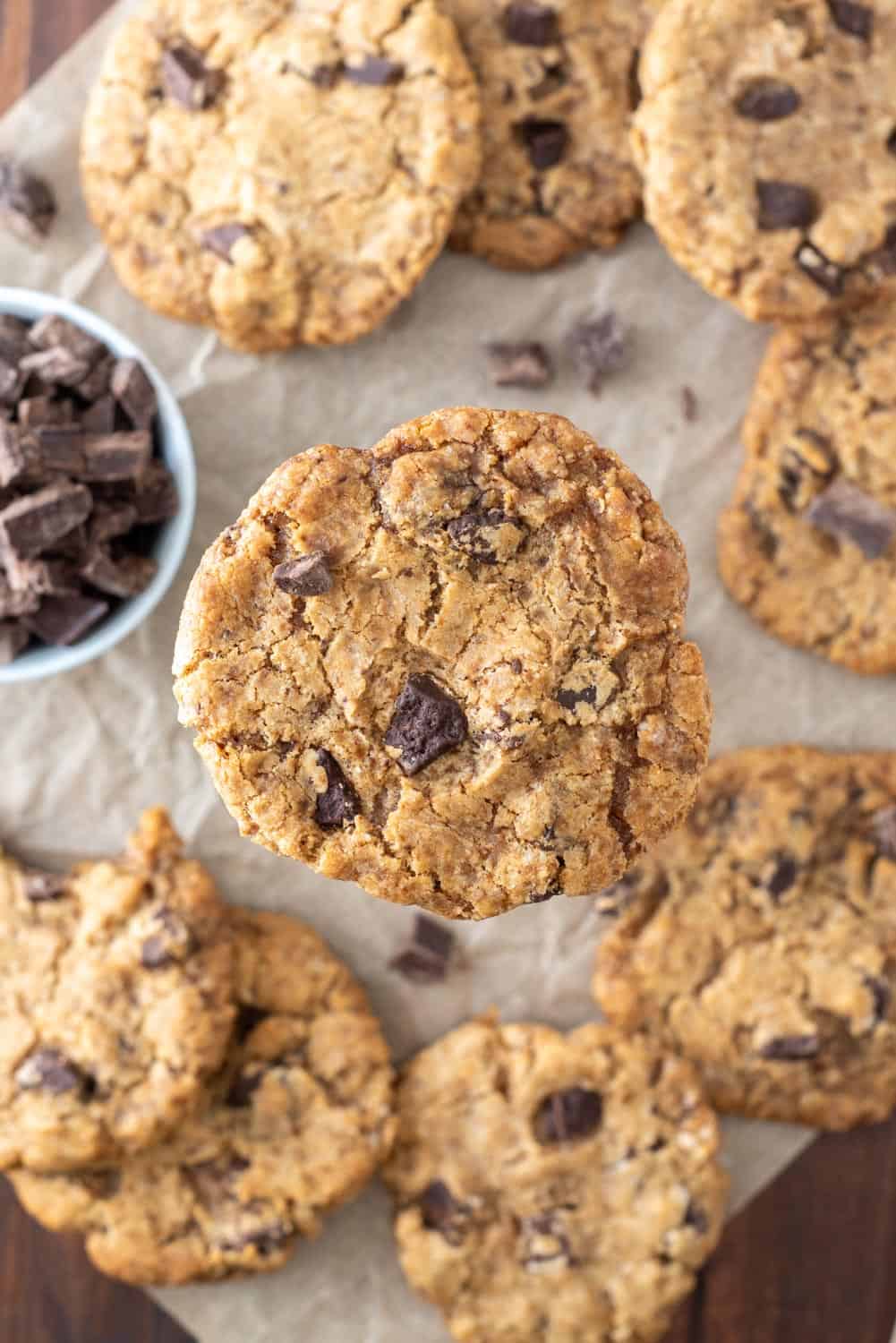 paleo AIP cookie with homemade carob chunks