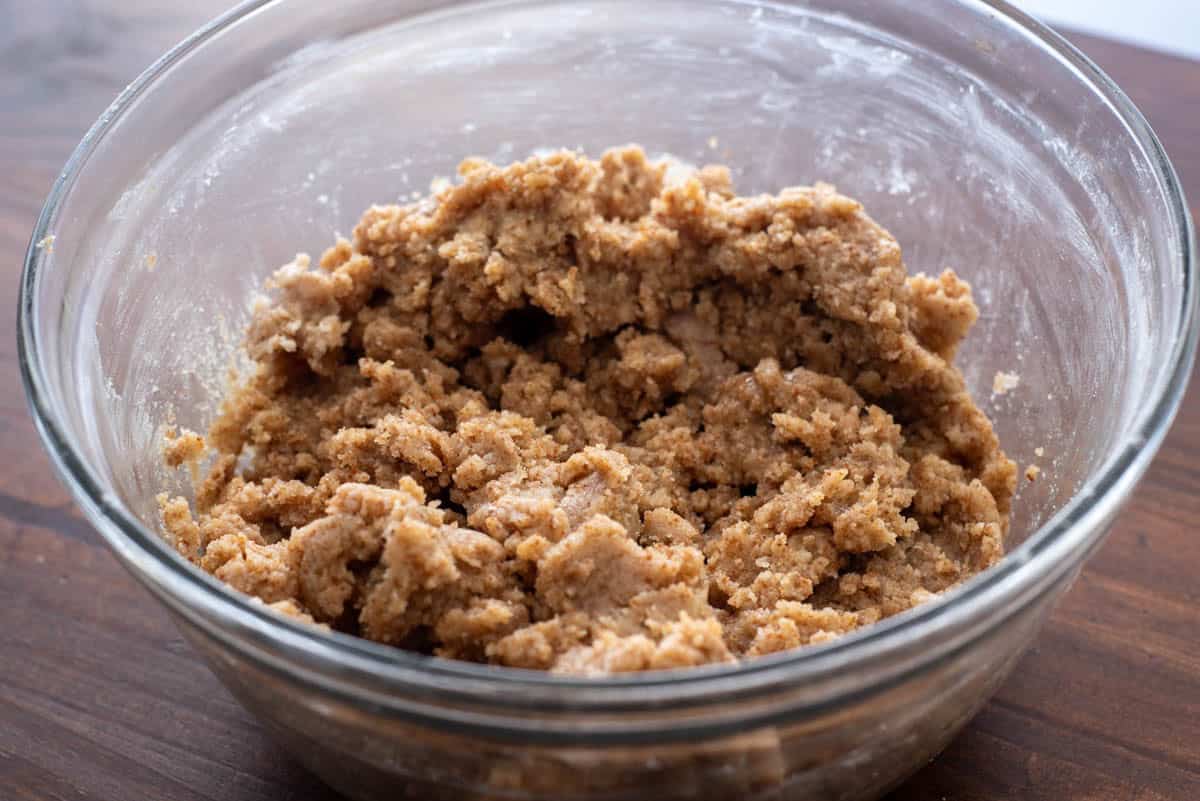 wet and dry ingredient cookie dough mixture