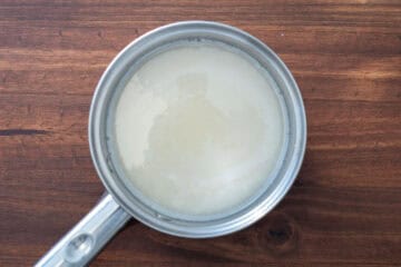 coconut oil and coconut butter melted in pot