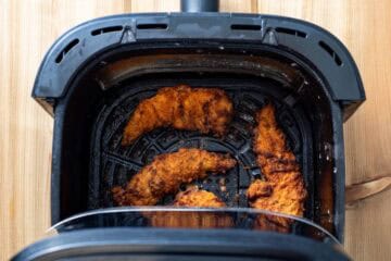 air fried chicken tenders with golden crunchy crust