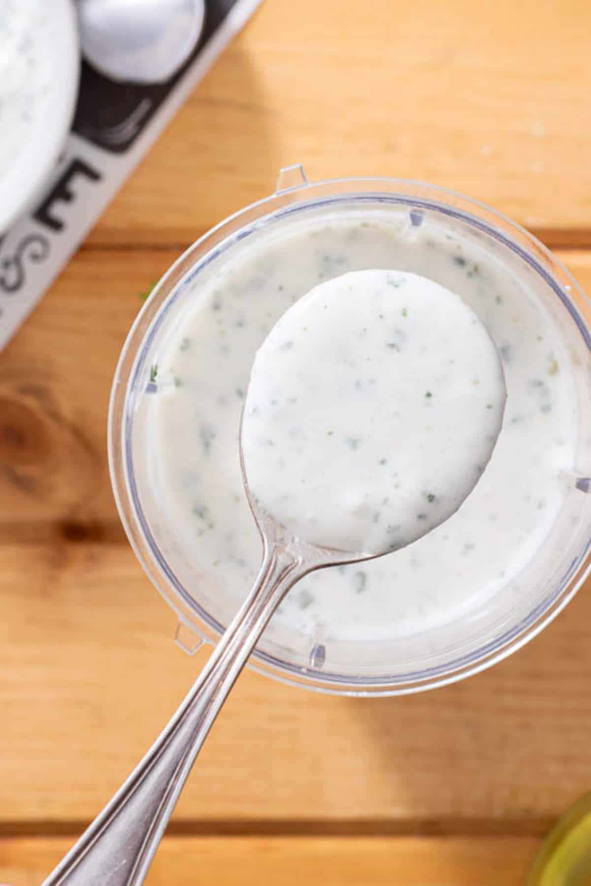 ranch dressing made with dried herbs in jar