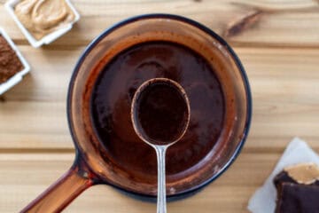 melted carob mixture in pot