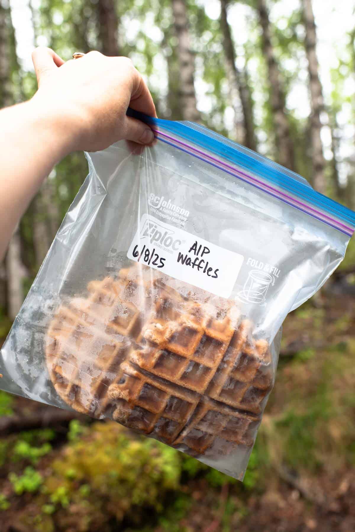AIP waffles in freezer bag