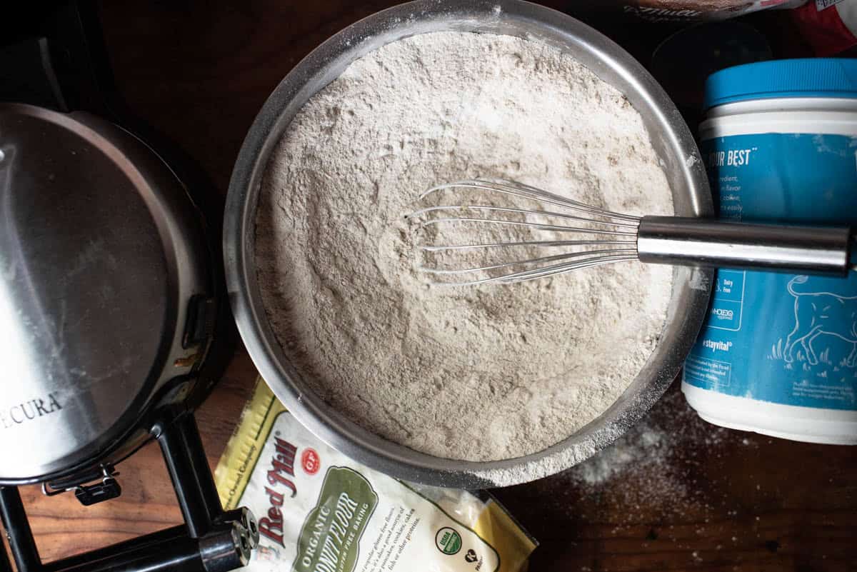 dry ingredients whisked in bowl