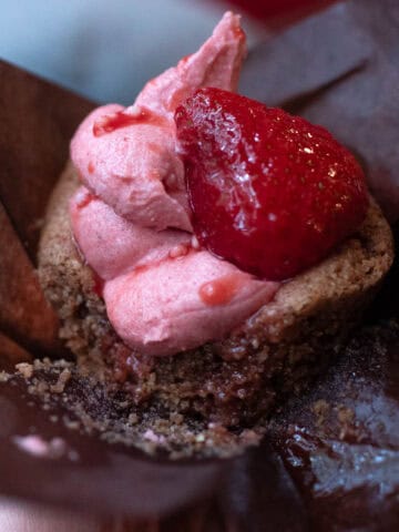 AIP strawberry cupcake with fresh strawberries