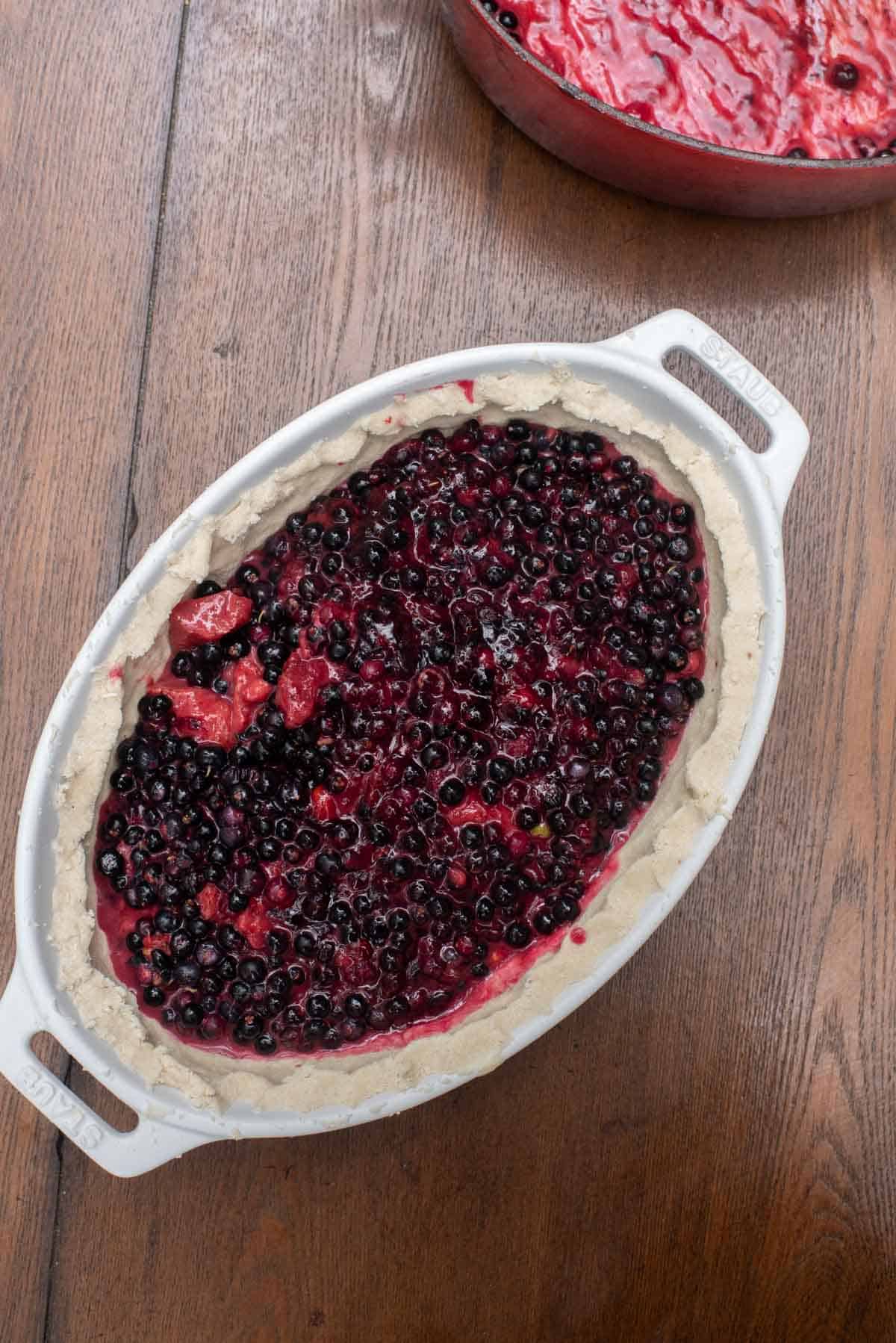 pre-cooked blueberries in pie crust
