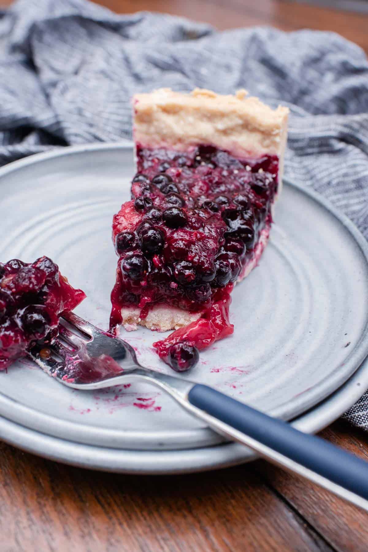 homemade AIP blueberry pie with strawberries and cassava crust