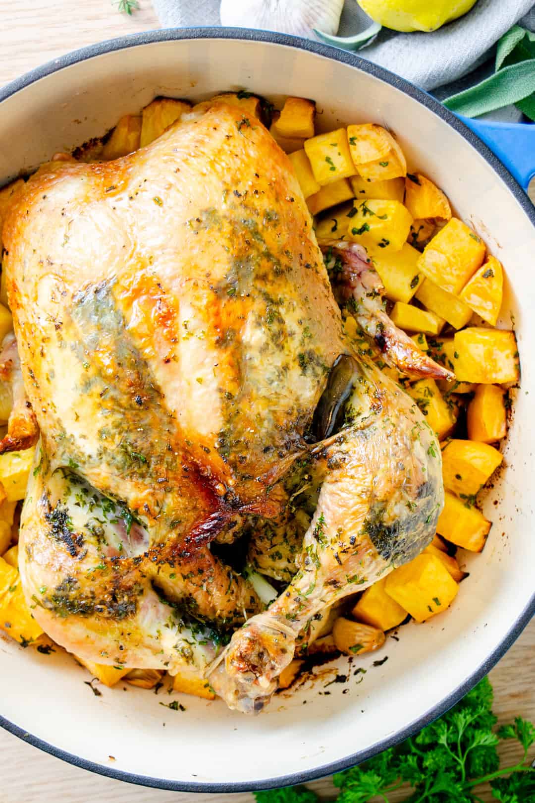 AIP chicken over roasted root vegetables